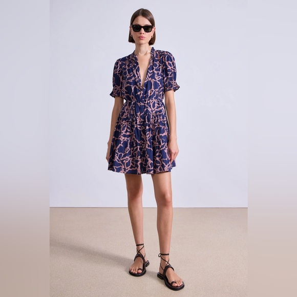 Apiece Apart Navy and Pink Mini Dress